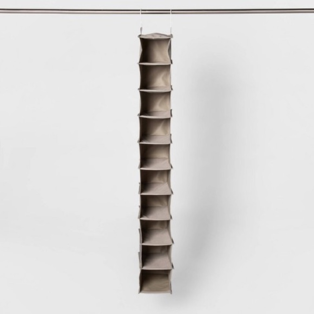 10 Shelf Hanging Shoe Storage Organizer Gray